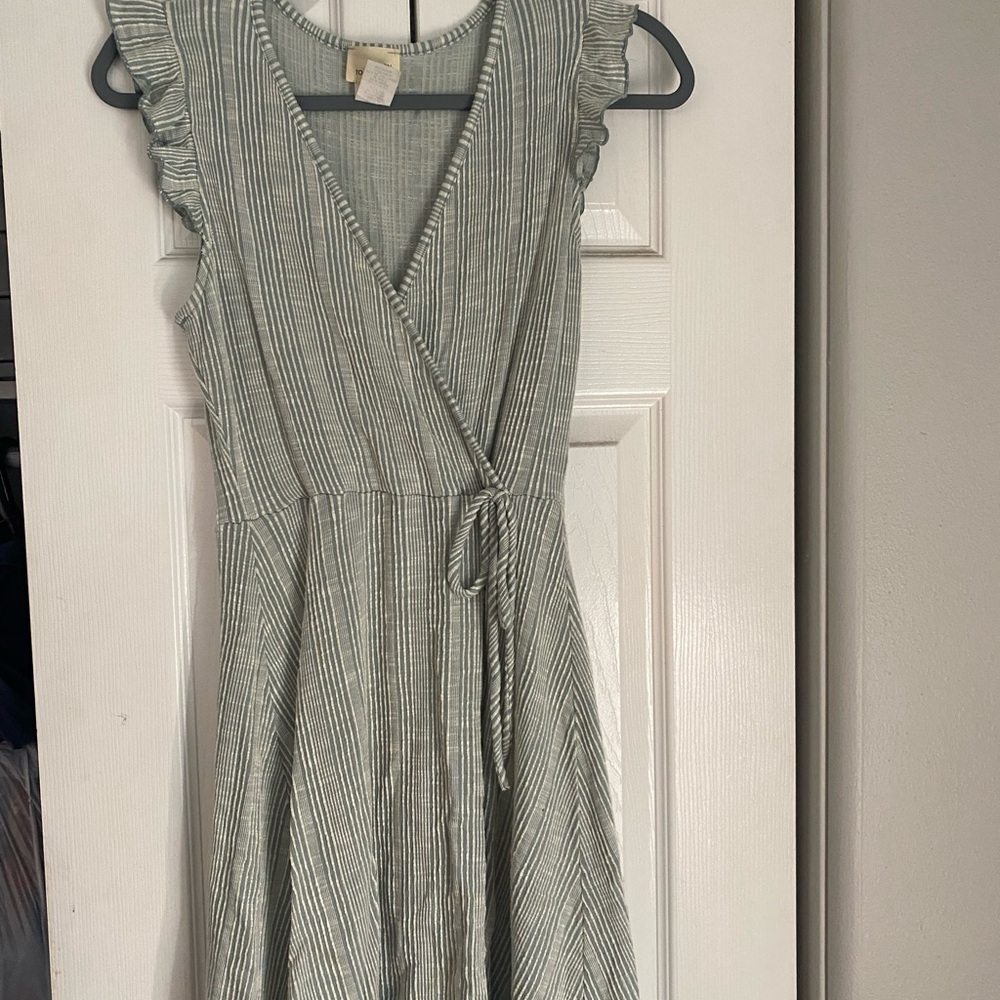 Striped Sleeveless Wrap Dress